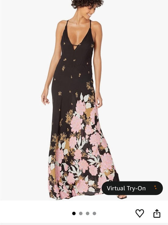 Free People Dresses & Skirts - Free people Black Floral V-Neck Maxi Dress XL
